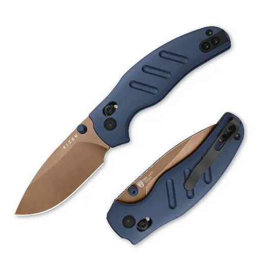 Kizer Sheepdog® Knives C01C | Kizer Clutch Lock™ | ELMAX | Aluminum | Sunset Metal PVD | KizerB™ 3488.29CDA1
