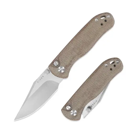Kizer Drop Bear® 2 | Kizer Button Liner Lock™ | Nitro-V | Micarta | Kizer Button Liner Lock™ | KizerV™ 3619.2CC1 