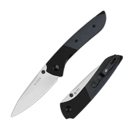 Kizer Spitfire | 14C28N | Aluminum & Richlite (Blue Canyon) | KizerV™ 3690A2