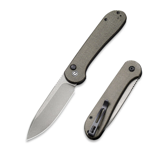 CIVIVI Fixed Blade Elementum Tactical Knife Micarta Handle (3.98" D2 Blade)