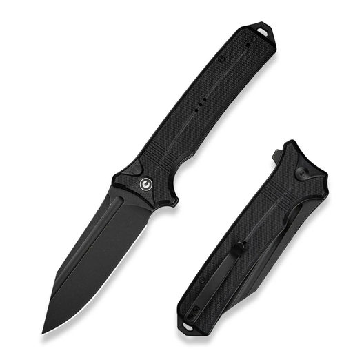 Civivi Photonix Knife Black Coarse G10 Handle Black Stonewashed 14C28N Blade 