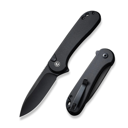 Civivi Buttom lock Elementum II Black G10 Handle Black Stonewashed Nitro-V Blade 
