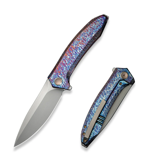 WE Acuminal Flamed Titanium Handle Polished Bead Blasted Vanax Blade