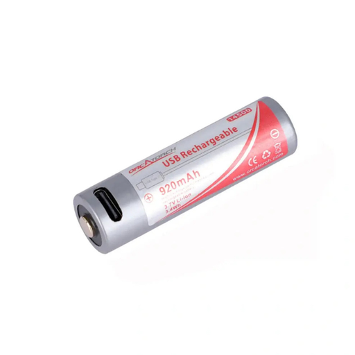 OrcaTorch 14500 USB-C Rechargeable Battery - 920mAh