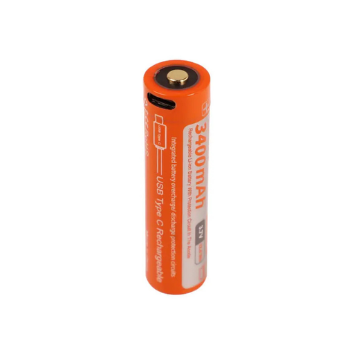 OrcaTorch 18650 USB-C Rechargeable Battery 3400mAh