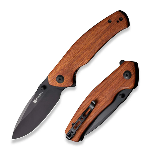 SENCUT Slashkin Guibourtia Wood Handle Black D2 Blade