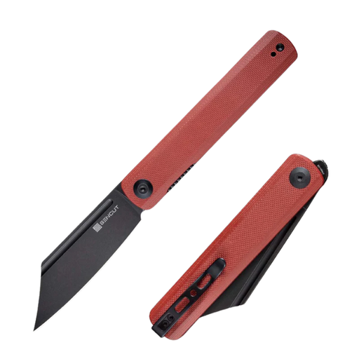 SENCUT Bronte Burgundy G10 Handle Black Stonewashed
