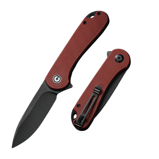 CIVIVI Elementum Burgundy G10 Handle Black Stonewashed D2 Blade
