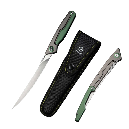 CIVIVI Shawka Gray And Green Aluminum Handle Satin Finished 14C28N Blade