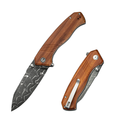 CIVIVI Placoid Guibourtia Wood Handle Damascus Blade