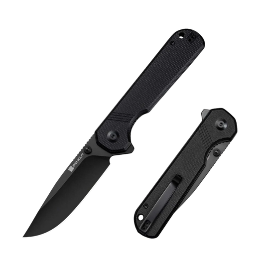 SENCUT Aetheris Black Canvas Micarta Handle Black 9Cr18MoV Blade